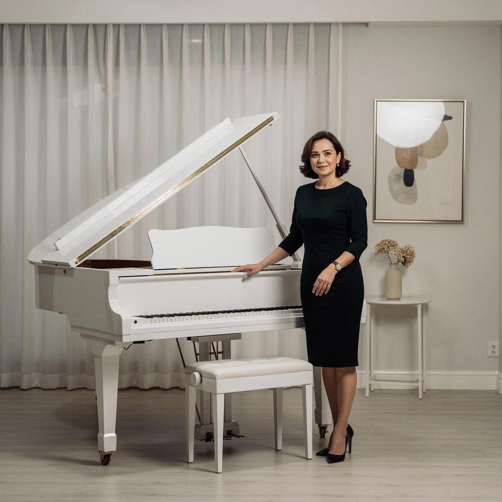 Ein Klavier mit einem offenen Lehrbuch, das jazzige Harmonien zeigt.